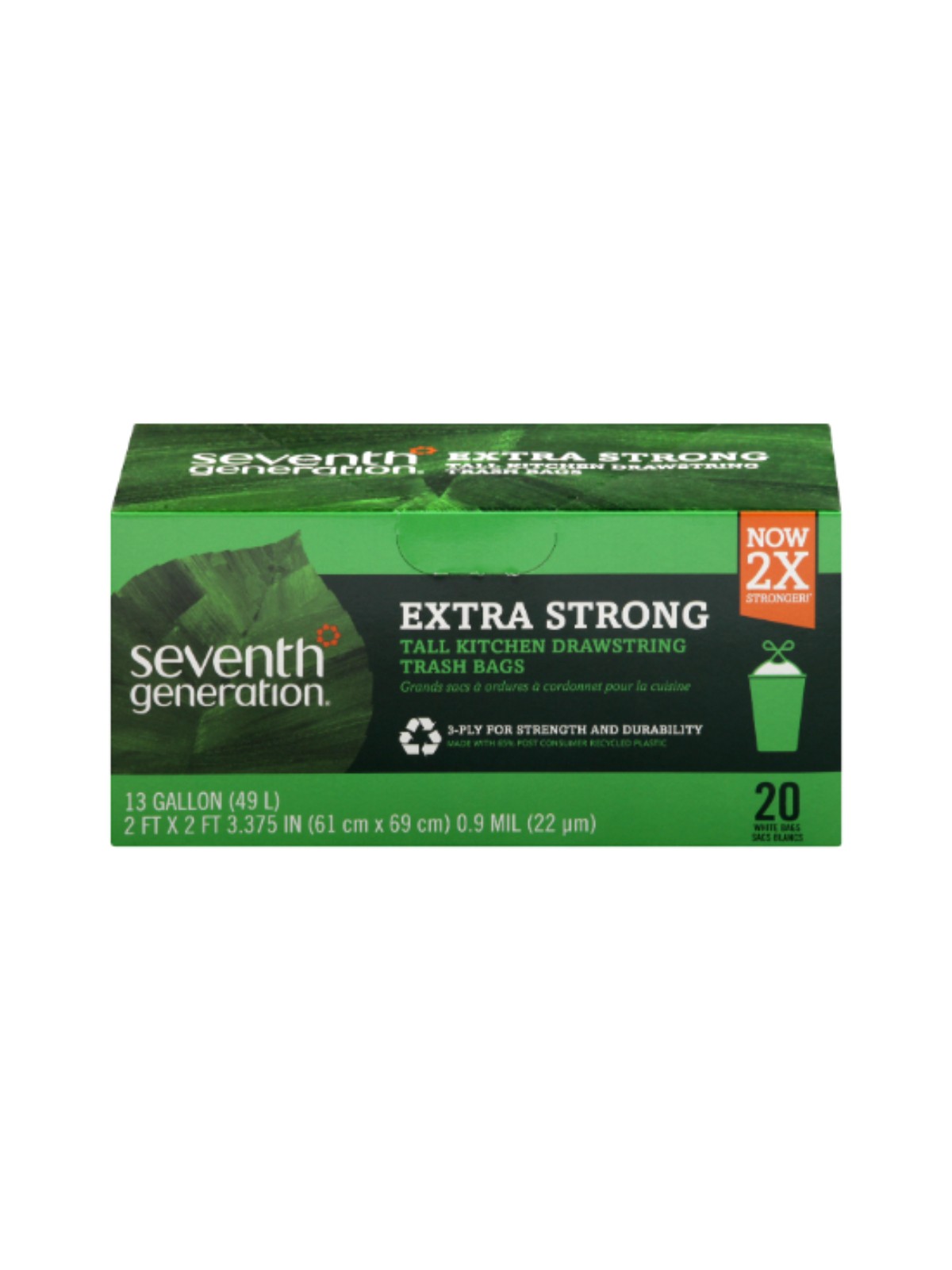 Order Seventh Generation Extra Strong Kitchen Trash Bag (20 count) food online from Stock-Up Mart store, Los Angeles on bringmethat.com