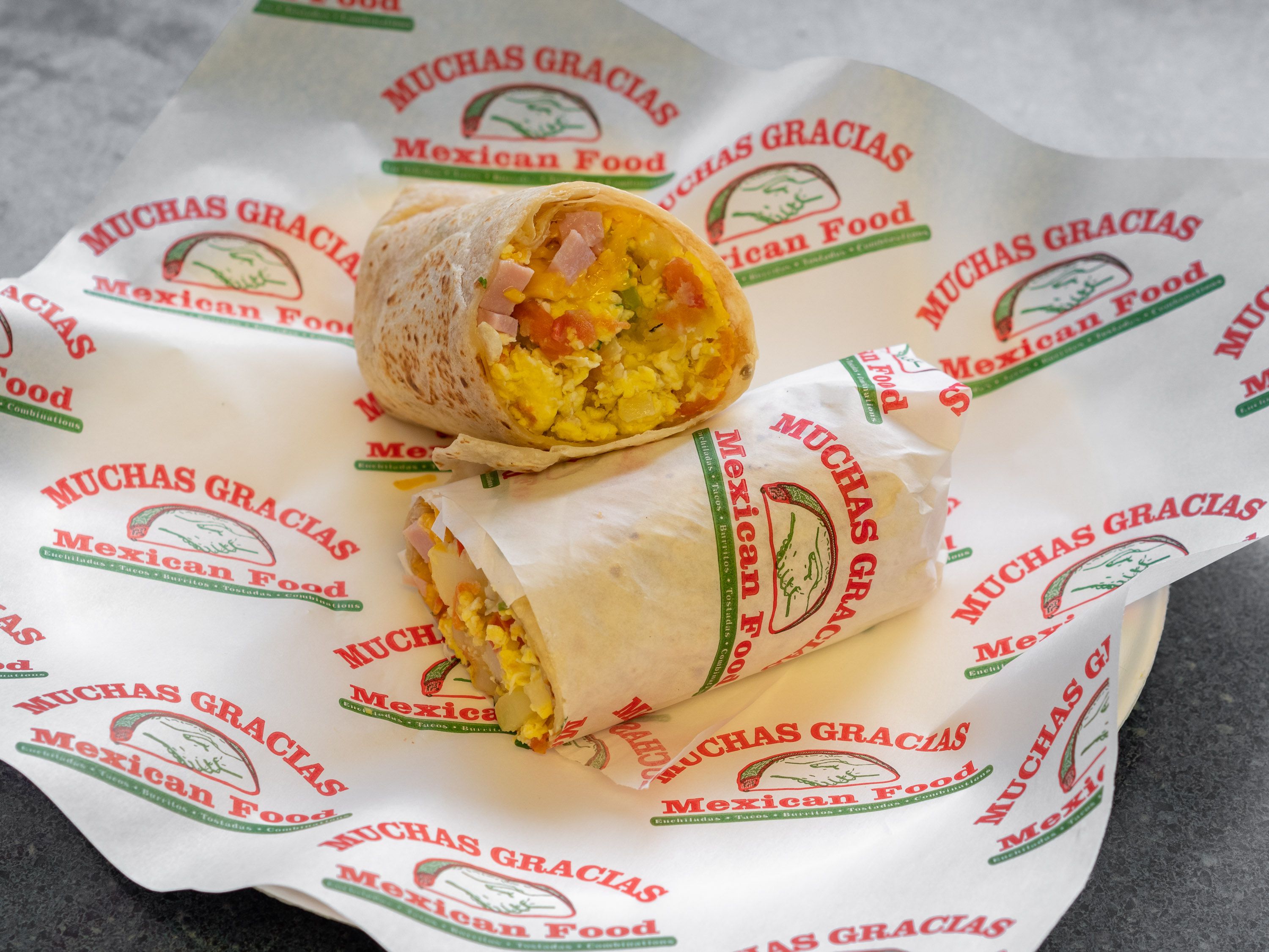 Order Bacon Breakfast Burrito food online from Muchas Gracias store, Albany on bringmethat.com