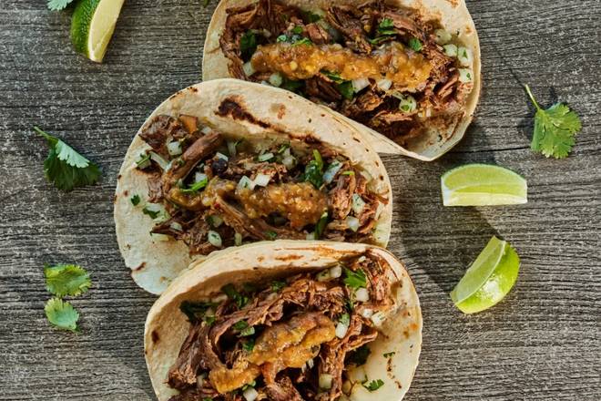 Order NEW! Bulk Hatch Beef Tacos food online from Chuy's - Lafayette store, Lafayette on bringmethat.com