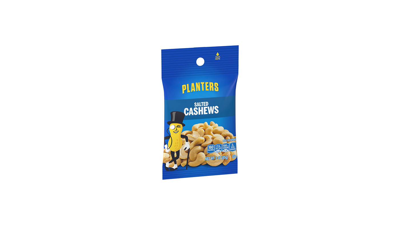 Order Planters Salted Cashews 3oz food online from Chevron Extramile store, Fountain Valley on bringmethat.com