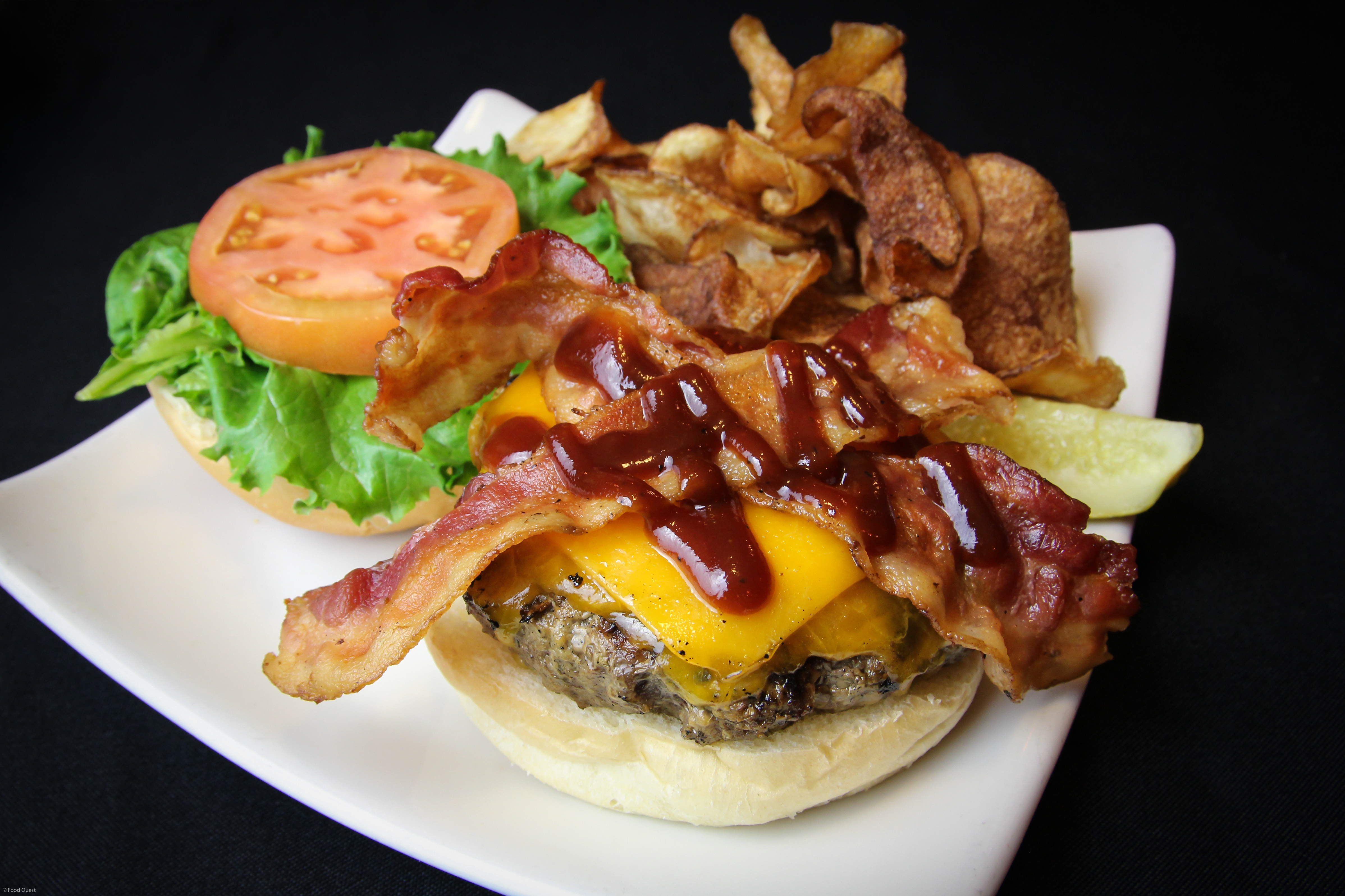 Order Smokin Joe BBQ Bacon Burger food online from Ringside Cafe store, Columbus on bringmethat.com