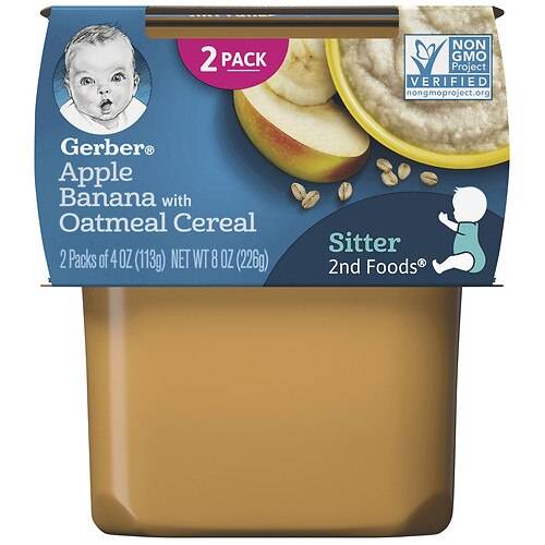 Order Gerber Cereal Apple Banana with Oatmeal - 4.0 oz x 2 pack food online from Walgreens store, Duluth on bringmethat.com