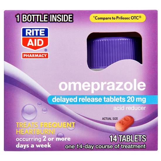Order Rite Aid Omeprazole Delayed Release Tablets, 20mg (14 ct) food online from Rite Aid store, PITTSBURGH on bringmethat.com
