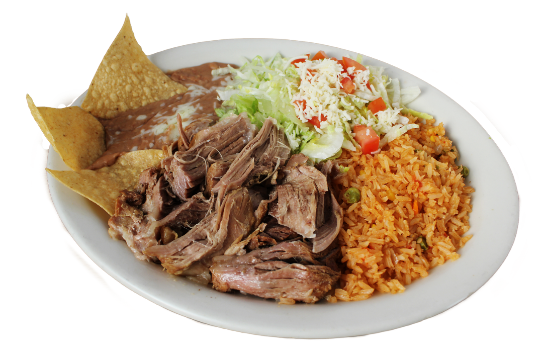 Order .Carnitas Plate. food online from La Fogata Mexican Restaurant store, Los Angeles on bringmethat.com