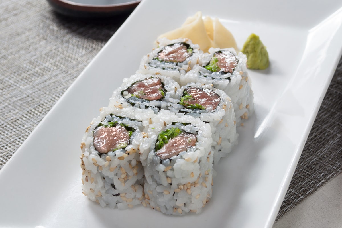 Order TORO SCALLION food online from RA Sushi store, Lombard on bringmethat.com