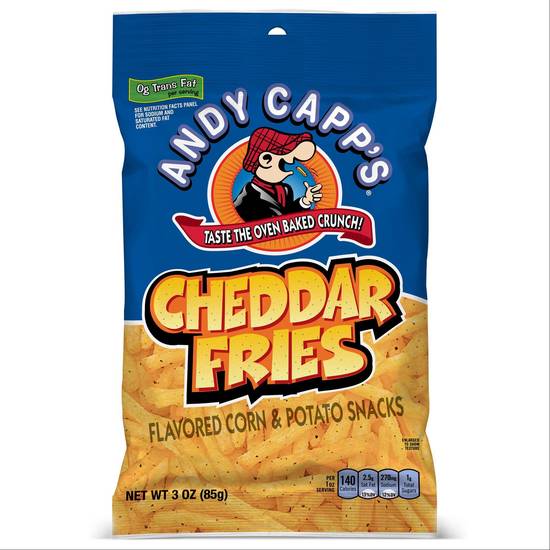 Order Andy Capp's Cheddar Flavored Fries Corn and Potato Snack (3 oz) food online from Rite Aid store, Eugene on bringmethat.com