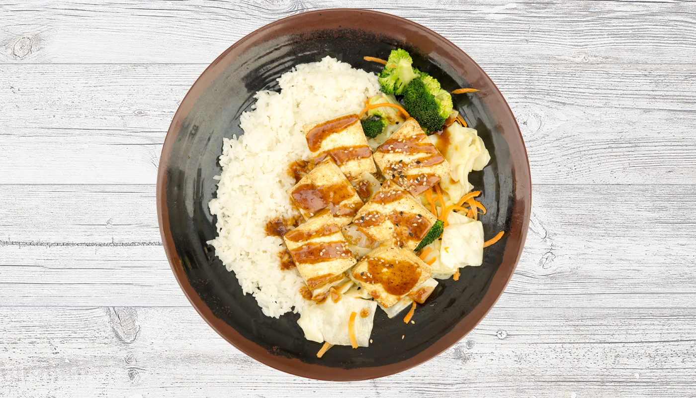 Order Tofu Teriyaki Plate food online from Teriyaki Kitchen store, Sugar Land on bringmethat.com