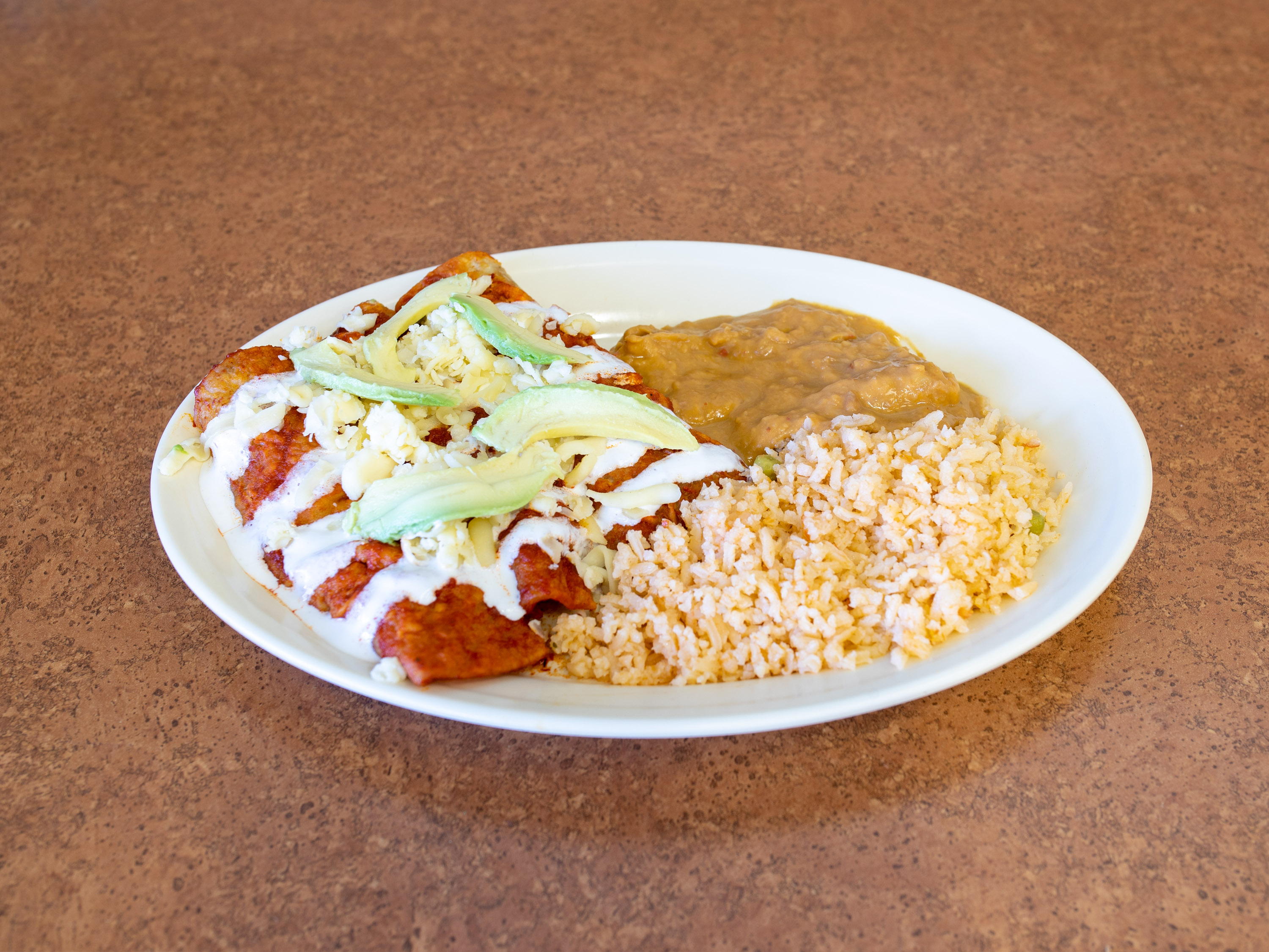 Order Enchilada Dinner food online from La Huerta Grill store, St. Charles on bringmethat.com
