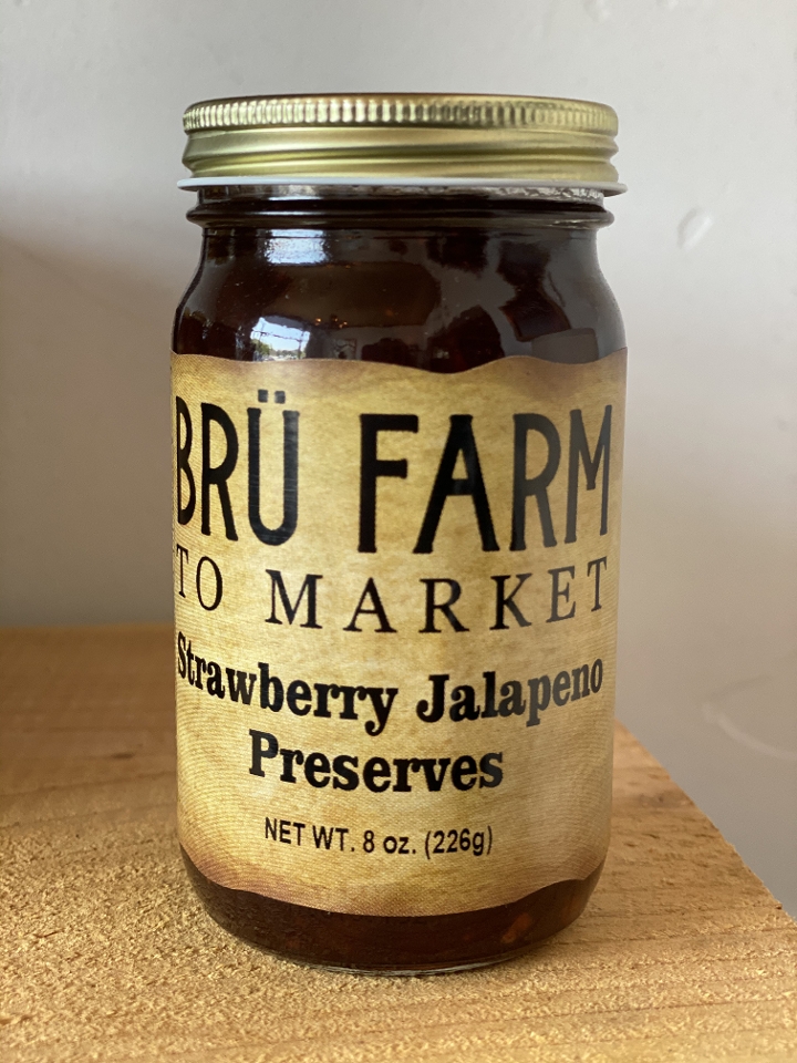Order Strawberry Jalapeno Preserves (8oz) food online from Bru Grill & Market store, Lake Forest on bringmethat.com