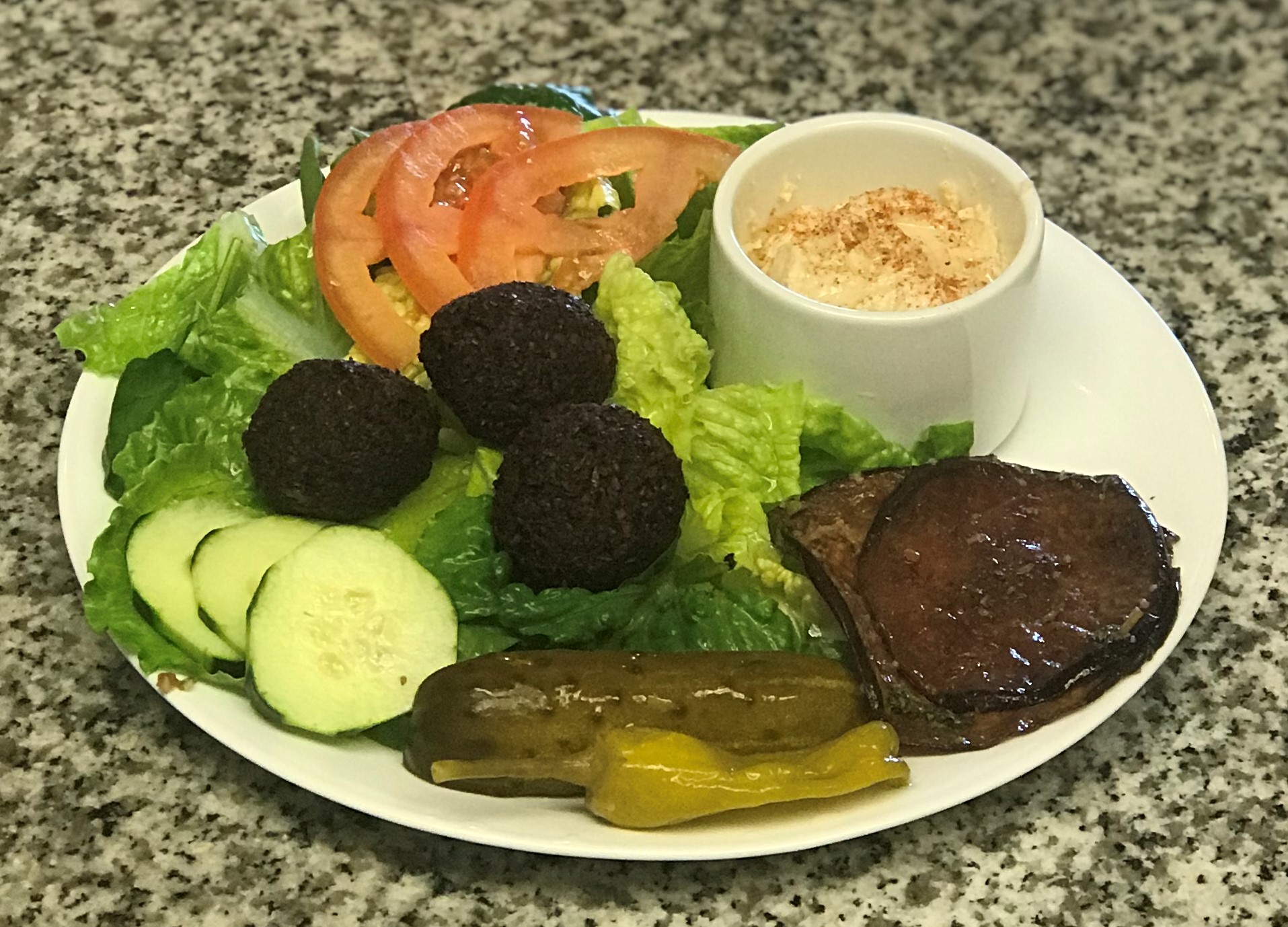 Order Falafel Salad Plate food online from Waterfront Deli store, Alameda on bringmethat.com