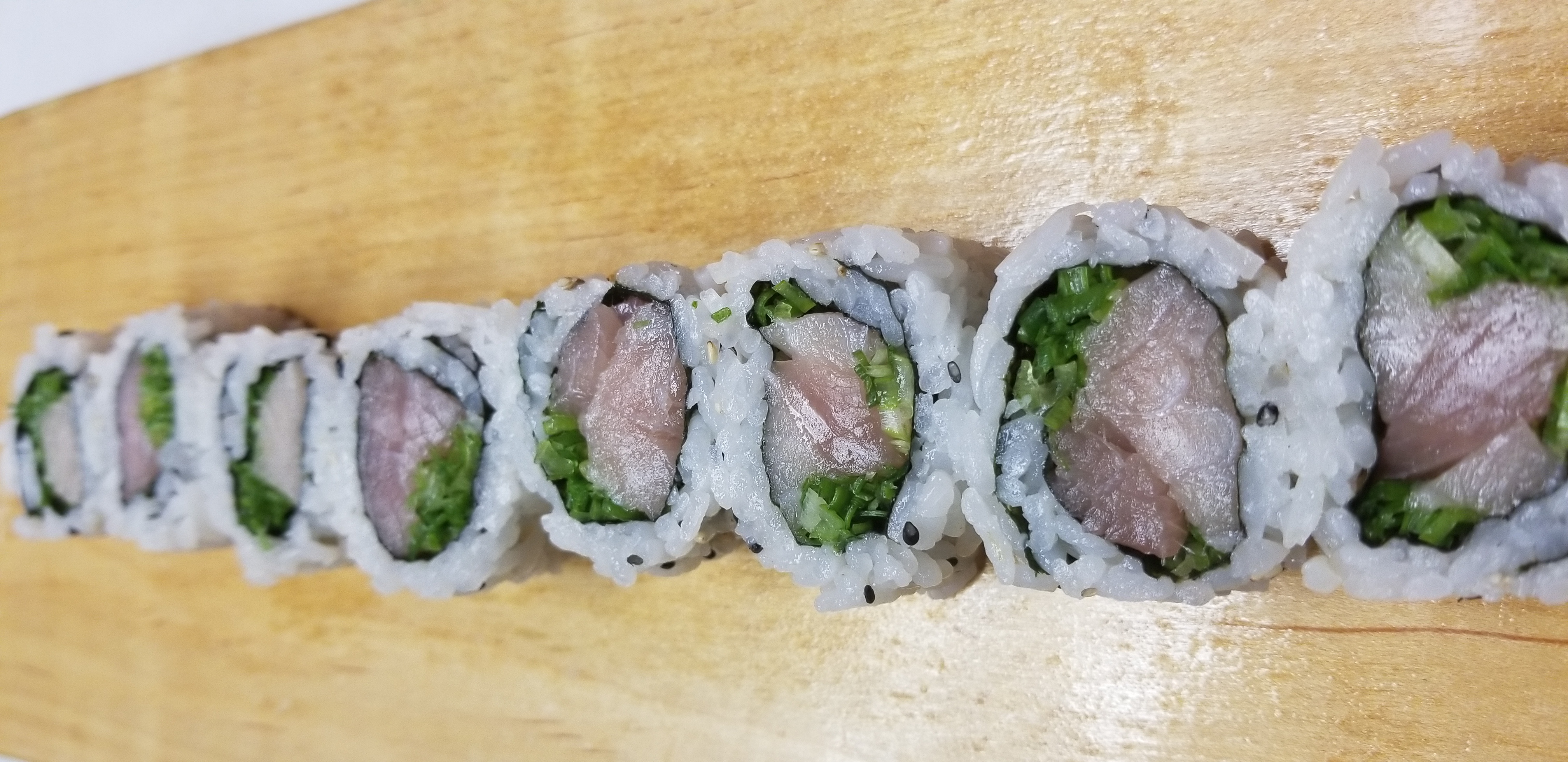 Order Yellowtail and Scallion Roll food online from Agami Contemporary Sushi store, Chicago on bringmethat.com