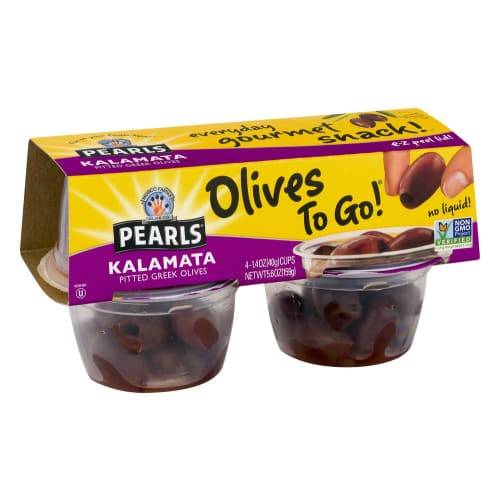 Order Pearls · Kalamata Pitted Greek Olives to Go (4 x 1.4 oz) food online from Carrs Express store, Wasilla on bringmethat.com