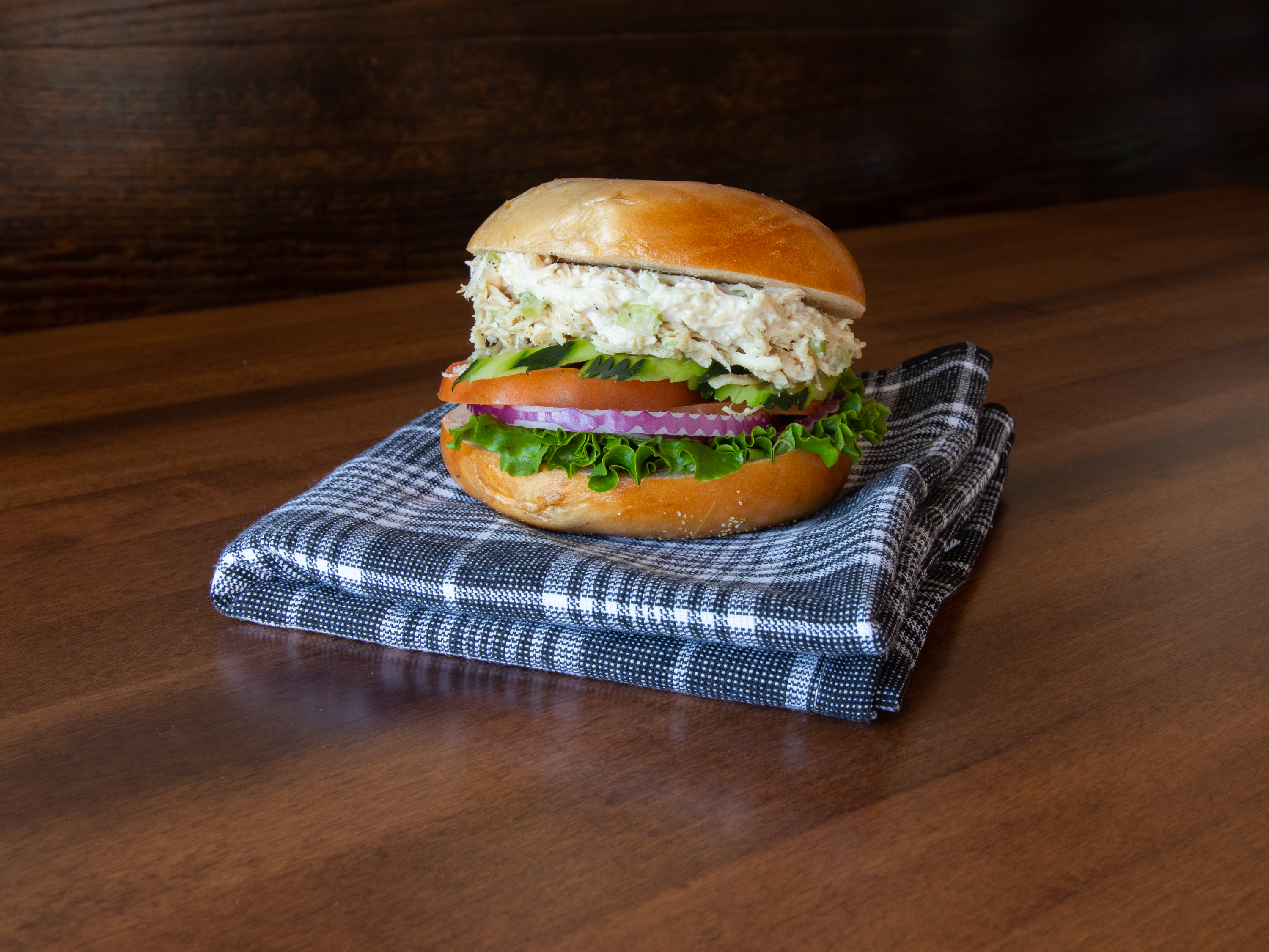 Order Chicken Salad Sandwich food online from House Of Bagels store, San Jose on bringmethat.com