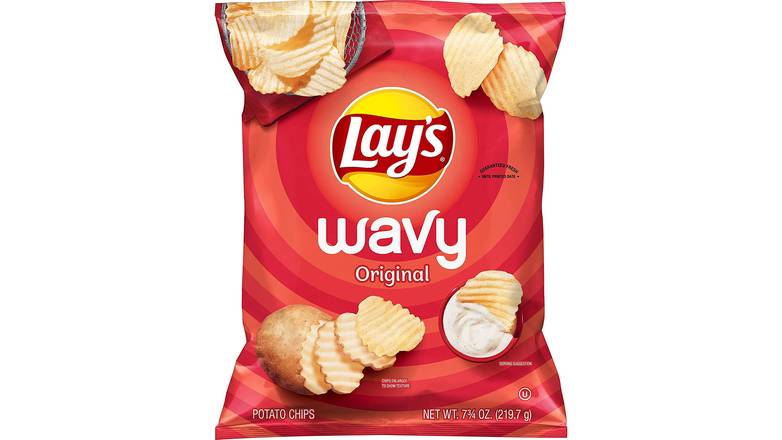 Order Lay's Wavy Potato Chips Original food online from Route 7 Food Mart store, Norwalk on bringmethat.com