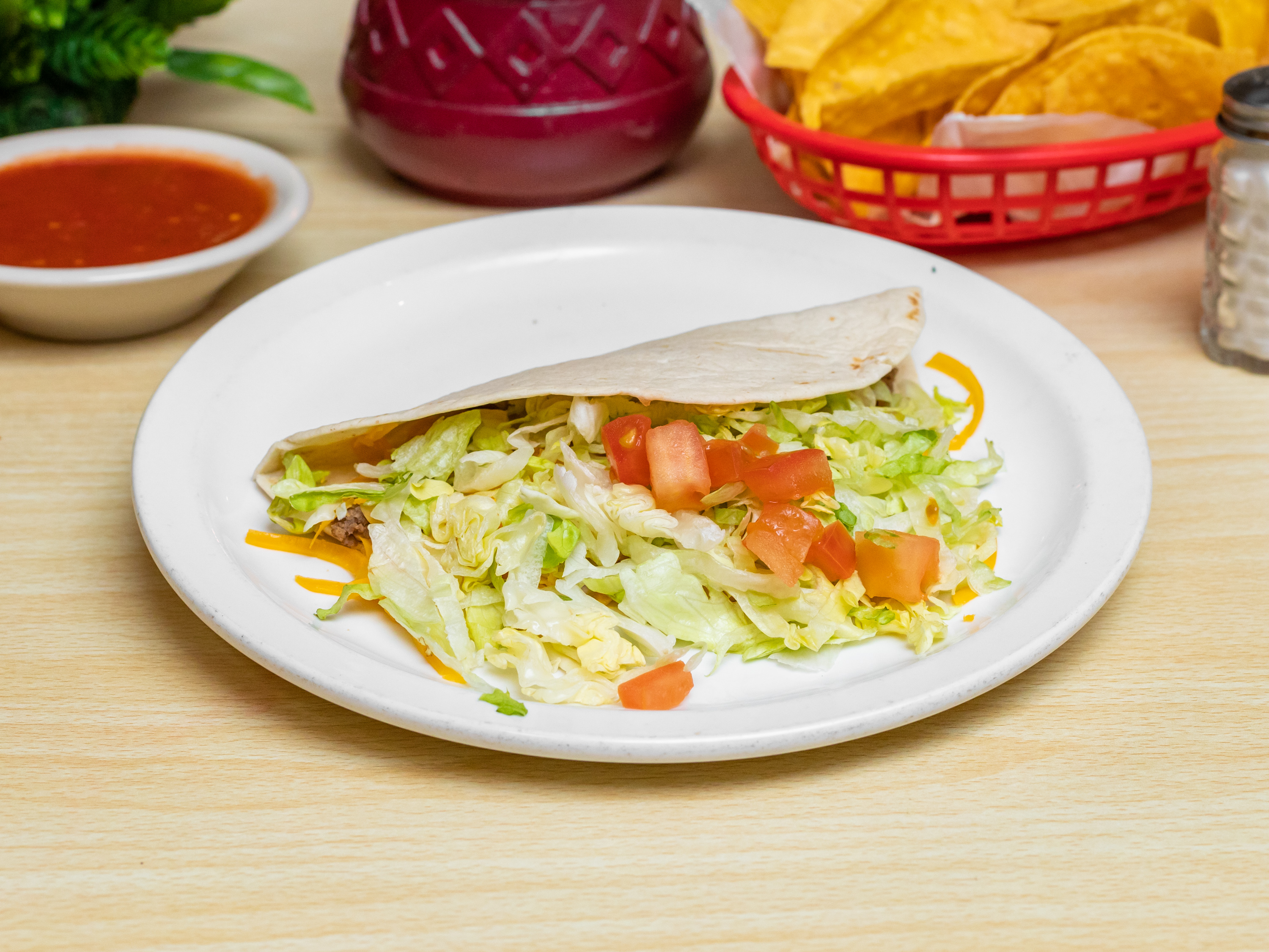 Order Beef Soft Shell Taco food online from Alberto Mexican Restaurant store, Greeley on bringmethat.com