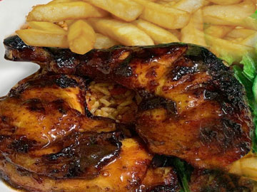 Order Jerk BBQ Chicken Platter food online from Tharsy Grill store, Baltimore on bringmethat.com