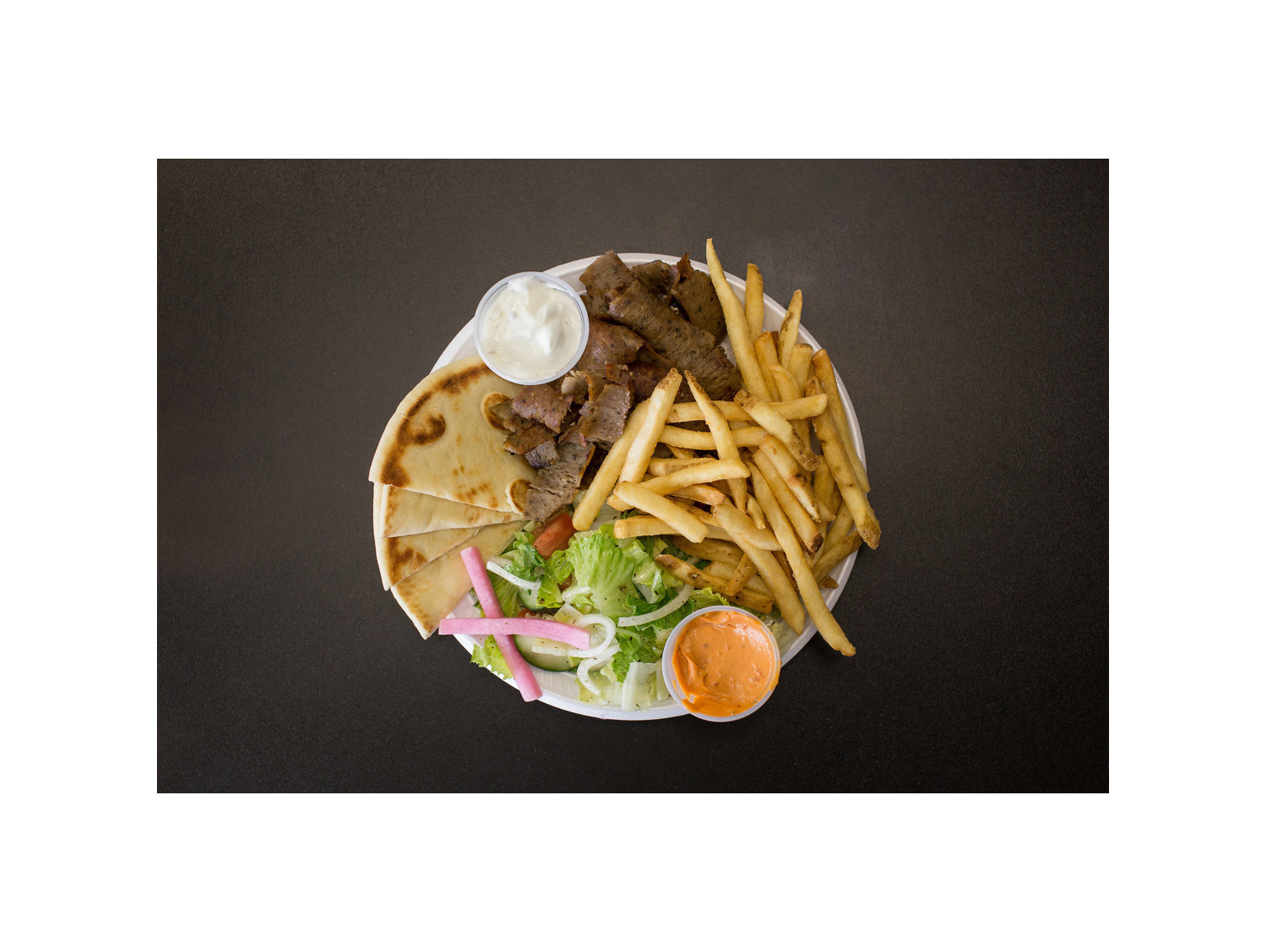 Order Pick 3 Combo Platter food online from Gyro Hero store, Norman on bringmethat.com