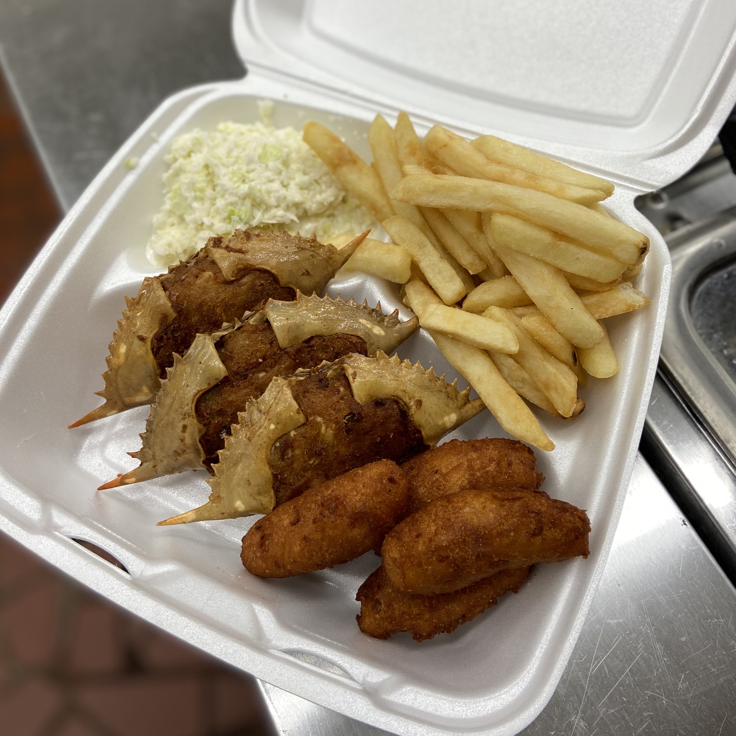 Order Deviled Crab Plate food online from Carolina BBQ store, Wilmington on bringmethat.com