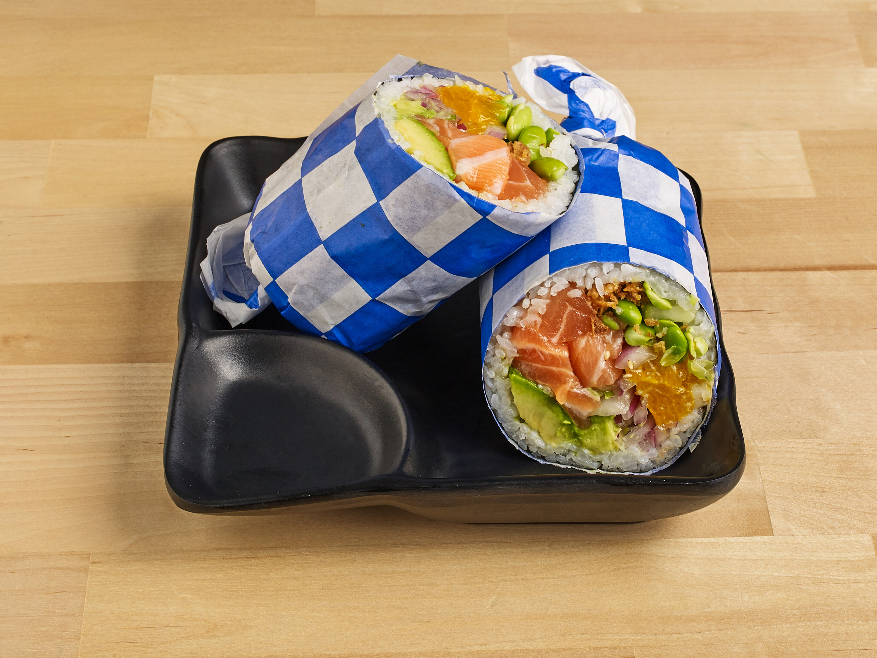 Order H3. Salmon Obsession Burrito food online from Poke Burrito store, Deer Park on bringmethat.com