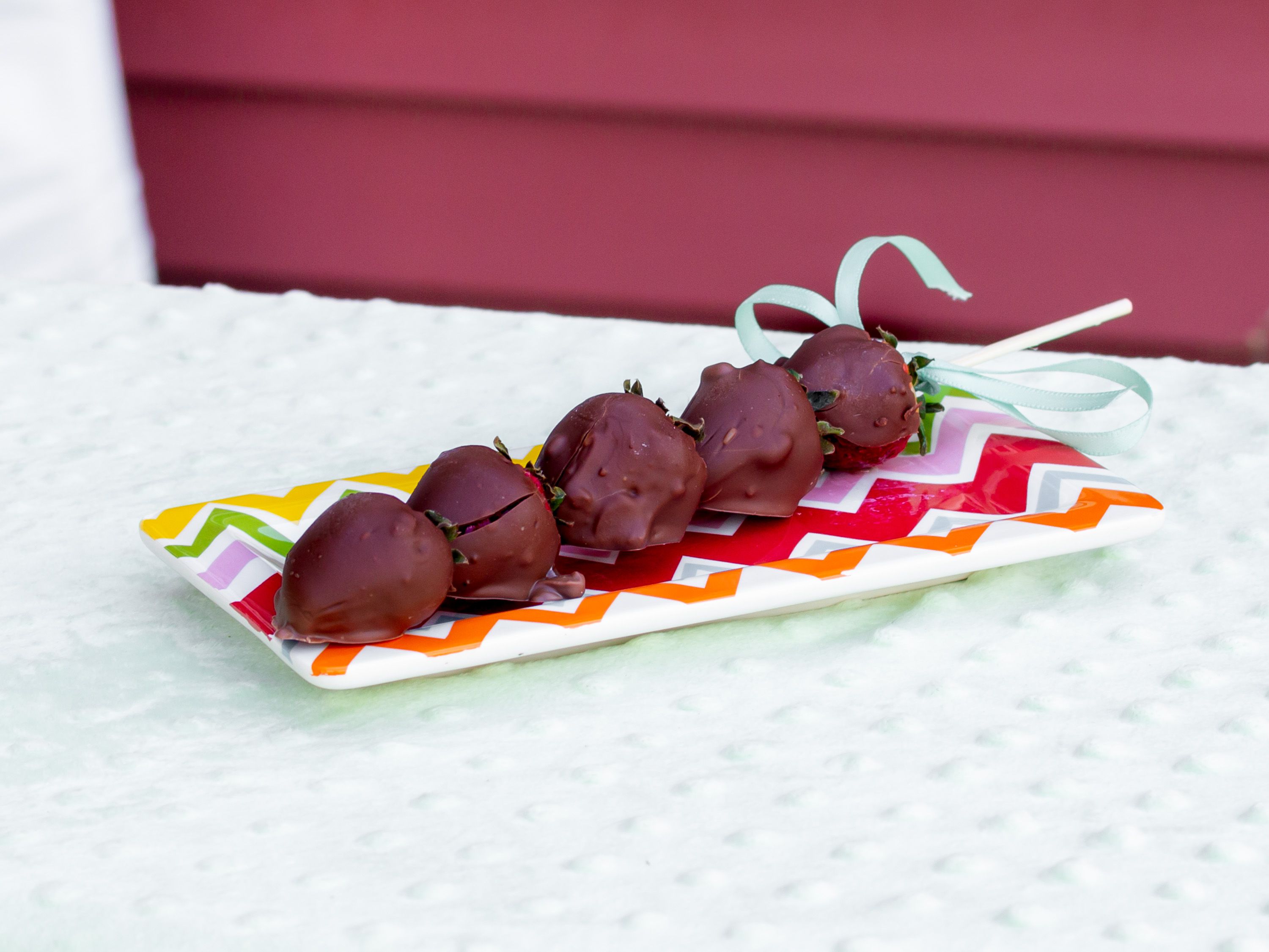 Order Chocolate Dipped Fruit Kabobs food online from Big G's Sweet Spot store, Clifton Park on bringmethat.com