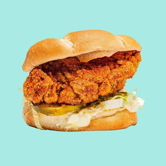 Order Nashville Hot Chicken Tender Sandwich food online from MrBeast Burger store, Detroit on bringmethat.com