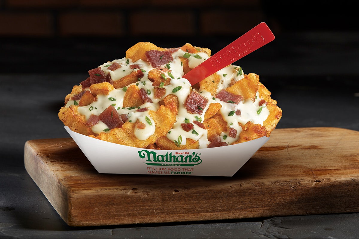 Order Jalapeno Bacon Ranch Fries food online from Nathan's Famous store, Oceanside on bringmethat.com