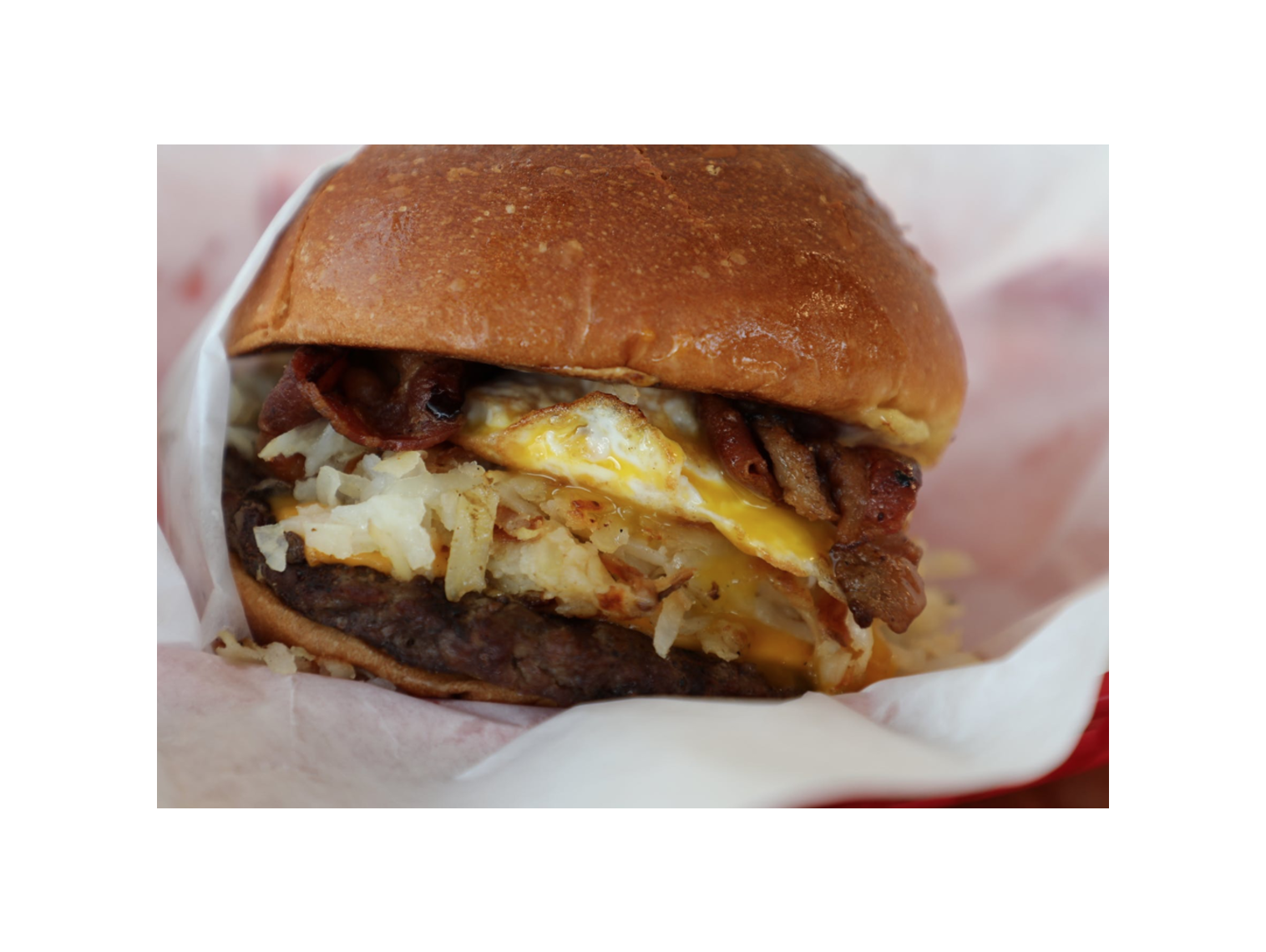 Order Sunrise Breakfast Cheeseburger food online from Norm Famous Burgers store, Whittier on bringmethat.com