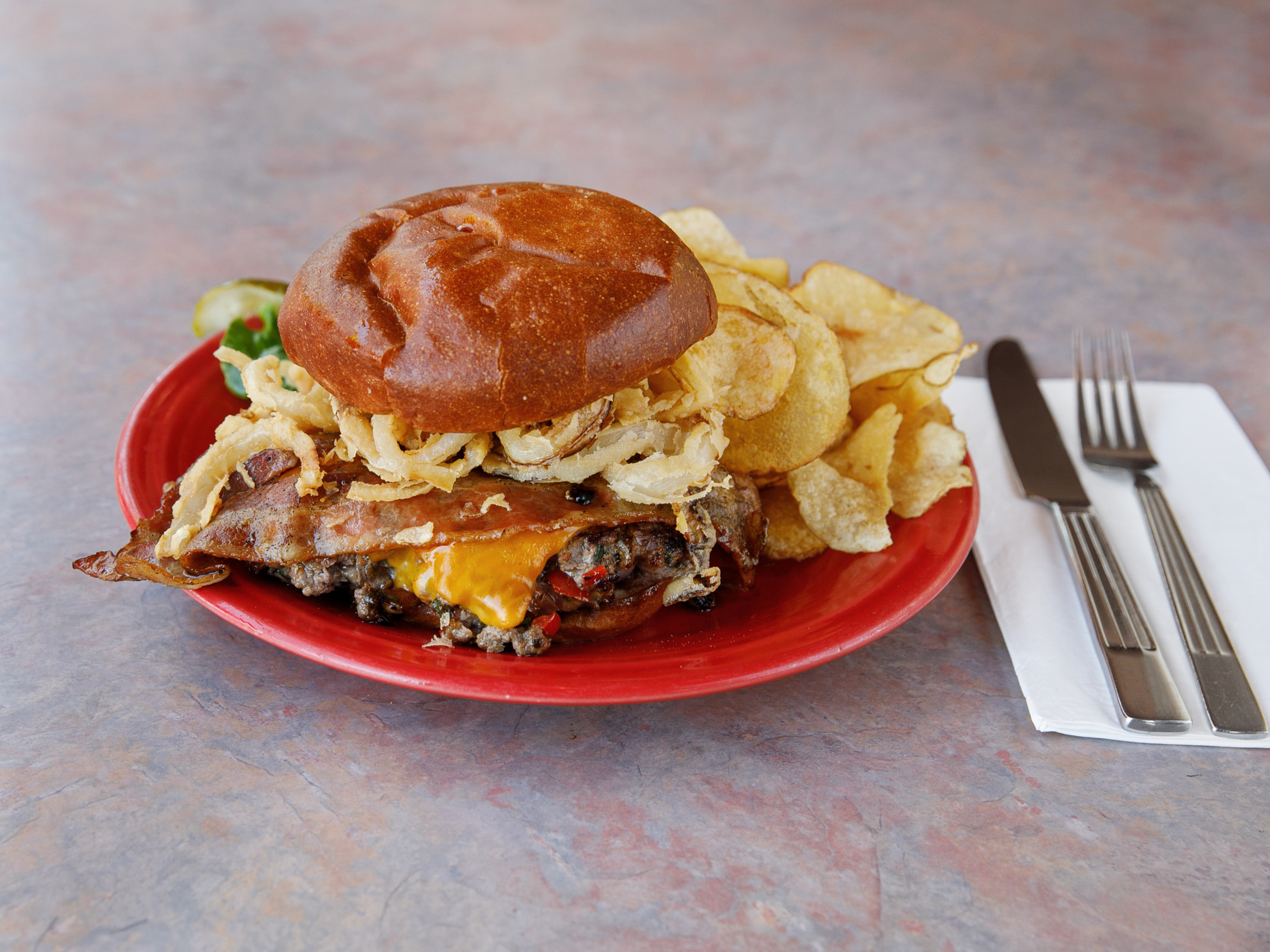 Order The Ultimate Burger food online from Crest Cafe store, San Diego on bringmethat.com