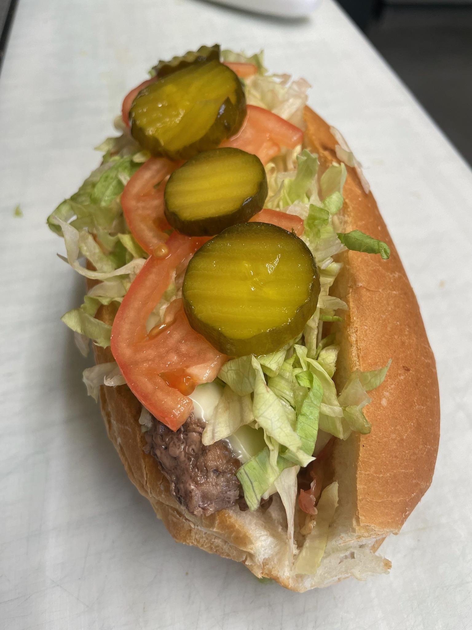 Order Small Cheeseburger Sub food online from Slugger's Pizzeria store, Lancaster on bringmethat.com