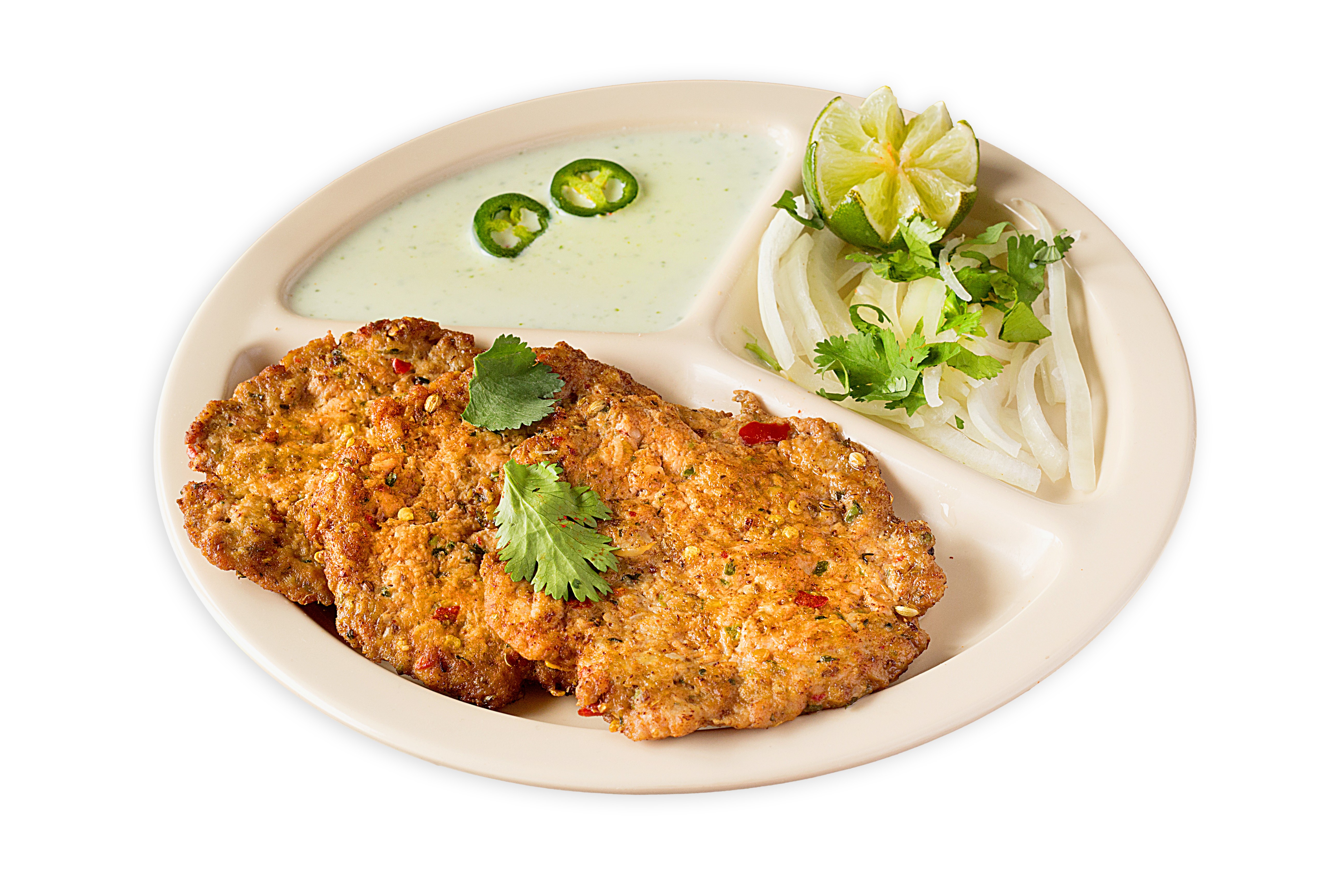 Order Chicken Chapli Kabob (3 Pieces) food online from Asma's Cuisine Indian Restaurant store, Duluth on bringmethat.com