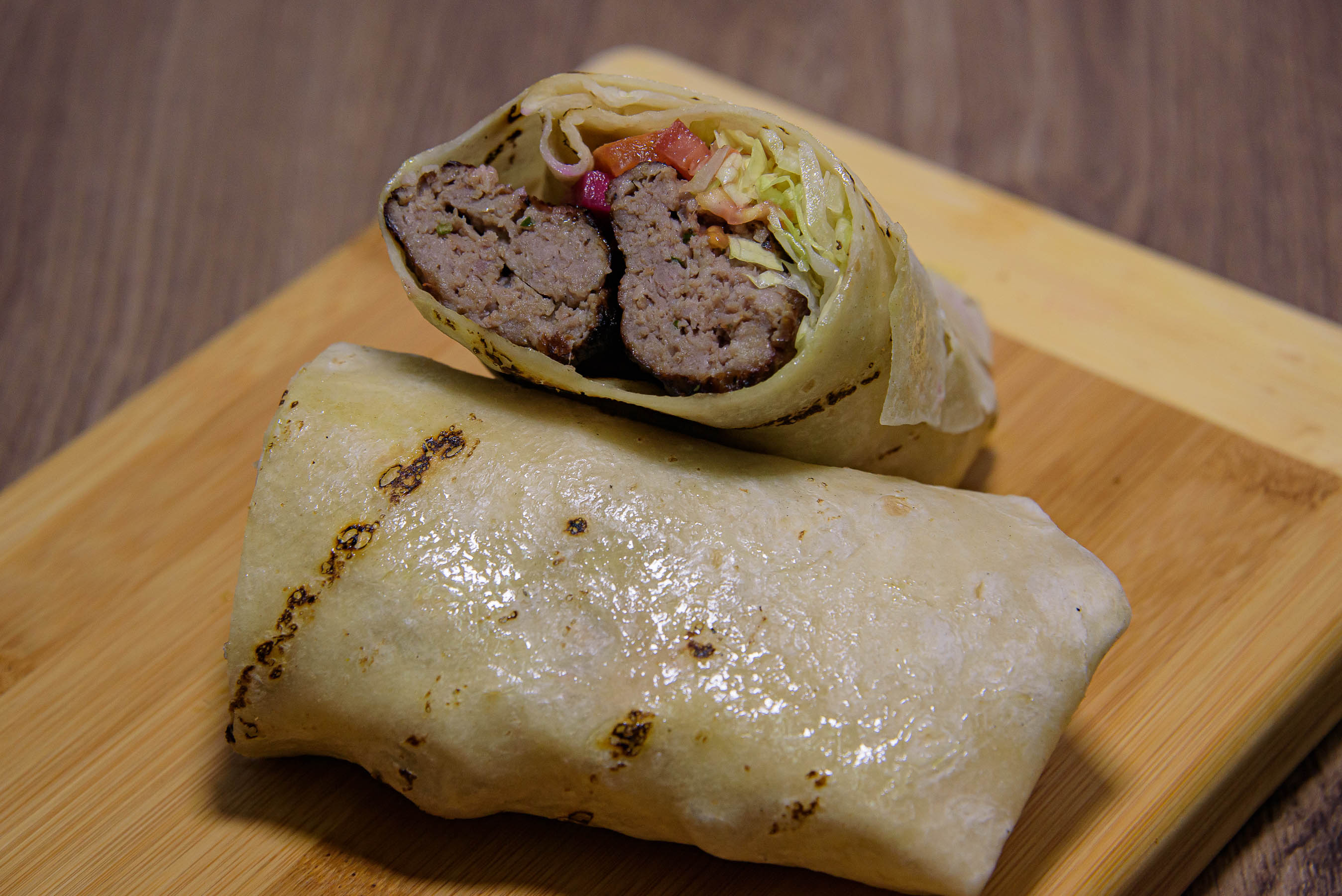 Order Beef Kabob Wrap food online from North Park Produce store, San Diego on bringmethat.com