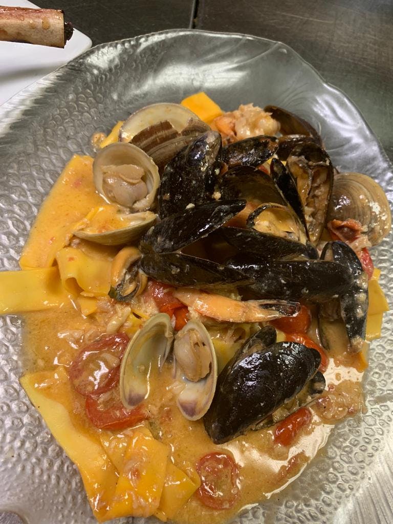 Order Seafood Pappardelle Special - Specials food online from Villa Nuova Ristorante store, Deptford Township on bringmethat.com