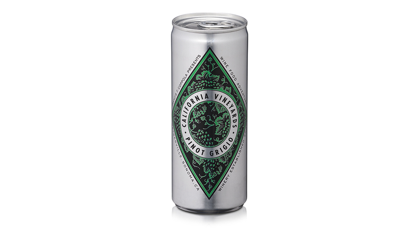 Order Francis Coppola Diamond Collection Canned Pinot Grigio 4x 250ml Cans food online from Liquor Palace store, Burbank on bringmethat.com