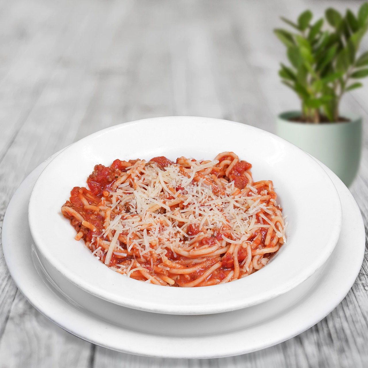 Order Spaghetti with Meat Sauce food online from Spires Restaurant store, Ontario on bringmethat.com