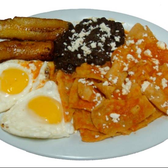 Order Chilaquiles with Two Eggs Plate food online from Venice bakery & restaurant store, Los Angeles on bringmethat.com