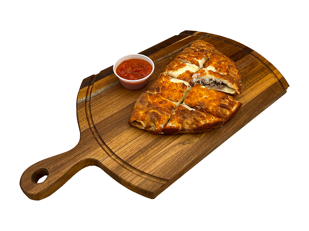 Order Steak and Cheese Calzone food online from Land of Pizza Inc store, South Boston on bringmethat.com