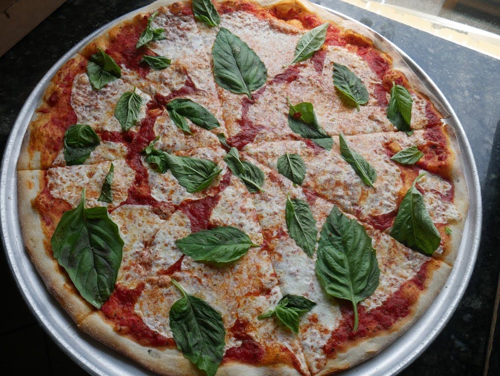 Order Margherita Pizza - Medium 14" food online from Gaby's Pizza & Grill store, Saddle Brook on bringmethat.com
