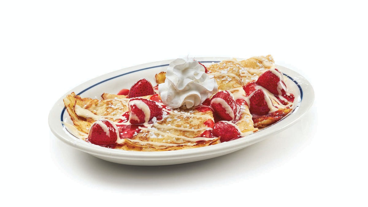 Order Strawberries & Cream Crepes food online from Ihop store, Cincinnati on bringmethat.com