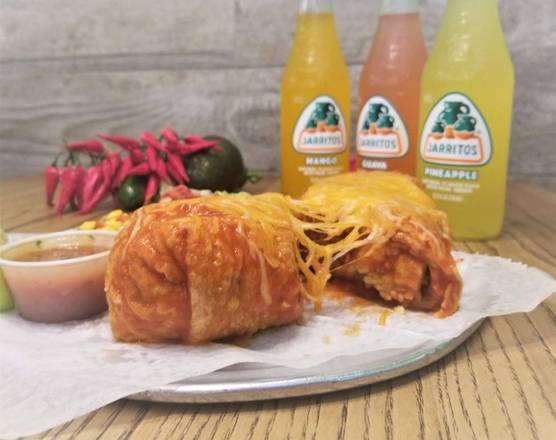 Order **WET CHIMICHANGA (Fried Burrito w/ Salsa)** food online from Bajas Mexican Fresh Grill store, Wakefield on bringmethat.com