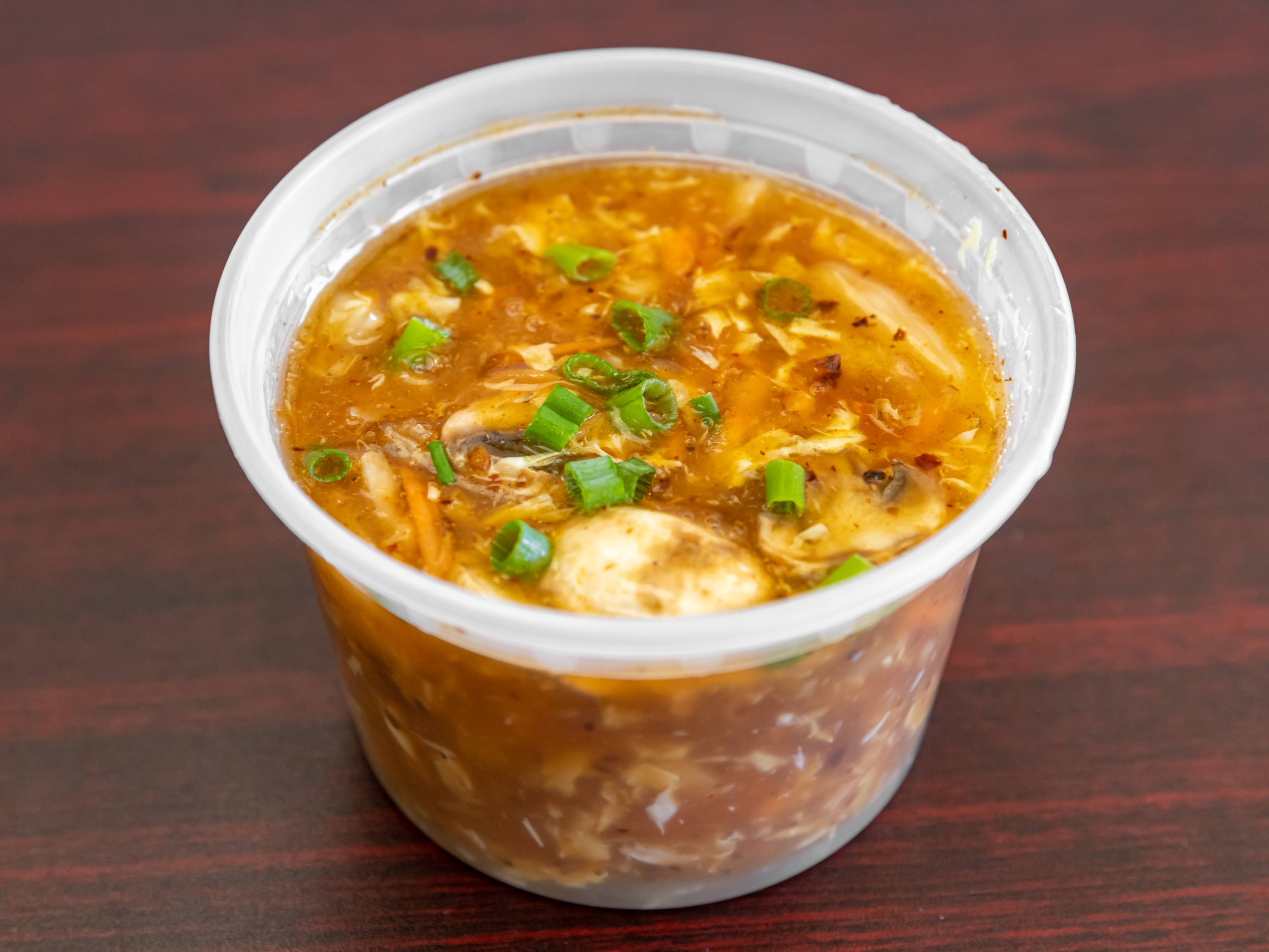 Order 4. Hot and Sour Soup food online from China King Chinese Restaurant store, Royal Palm Beach on bringmethat.com