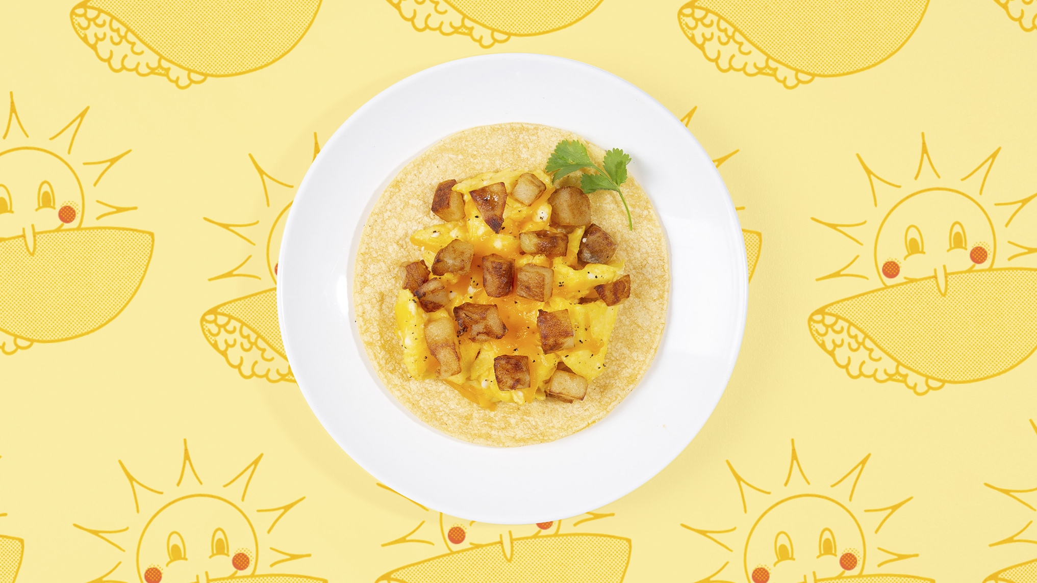 Order Egg, Cheese, and Potato Taco food online from Taco'Bout Breakfast store, Hoboken on bringmethat.com