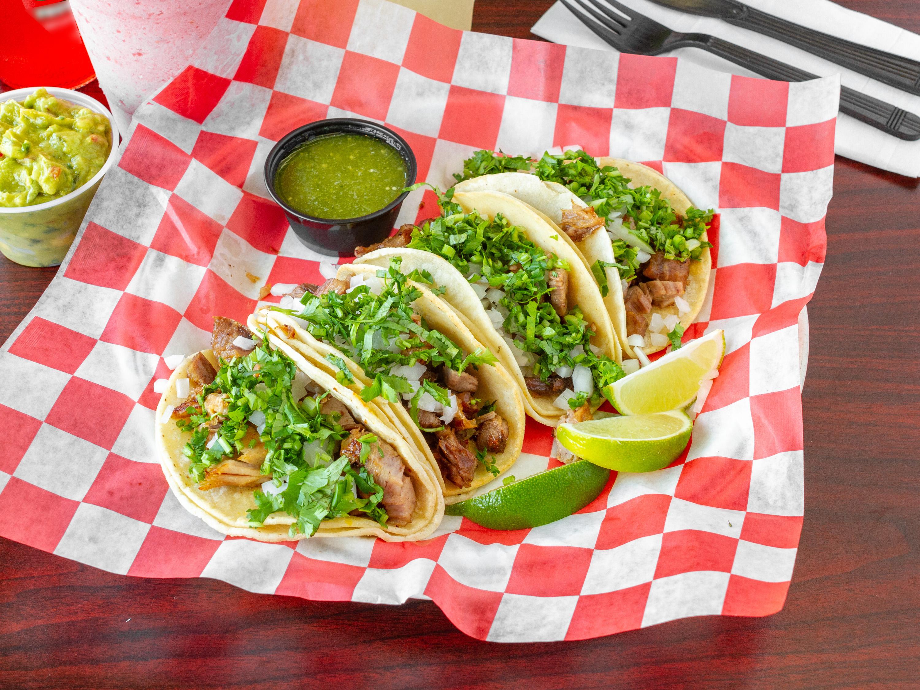 Order Grilled Flat Iron Steak Tacos food online from Metropolis Mexican Grill store, Nutley on bringmethat.com