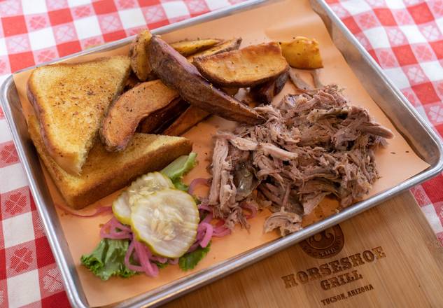 Order 1/2 lb. Pulled Pork Plate food online from The Horseshoe Grill store, Tucson on bringmethat.com