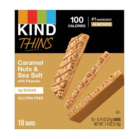 Order Kind Thins Caramel Nuts & Sea Salt Snack Bars, 10 CT food online from Cvs store, GREENWICH on bringmethat.com