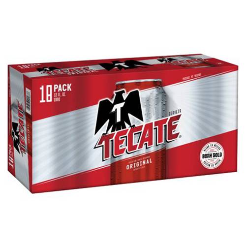 Order Tecate Cans - 12 oz Cans/18 Pack food online from Bottle Shop & Spirits store, Los Alamitos on bringmethat.com