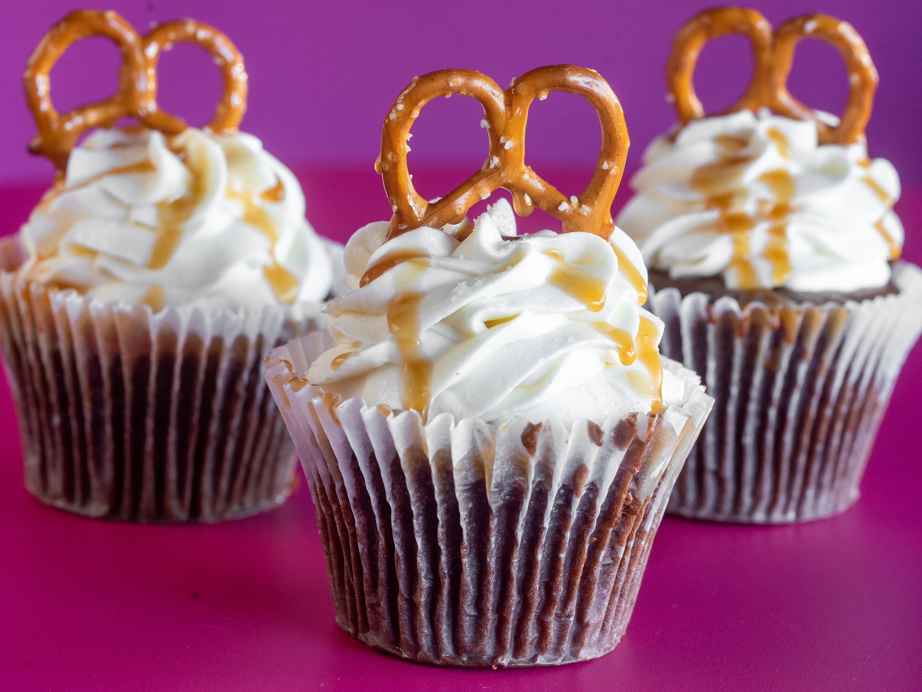 Order Salted Caramel Cupcake food online from Busy Boss Bakery store, Cleveland on bringmethat.com