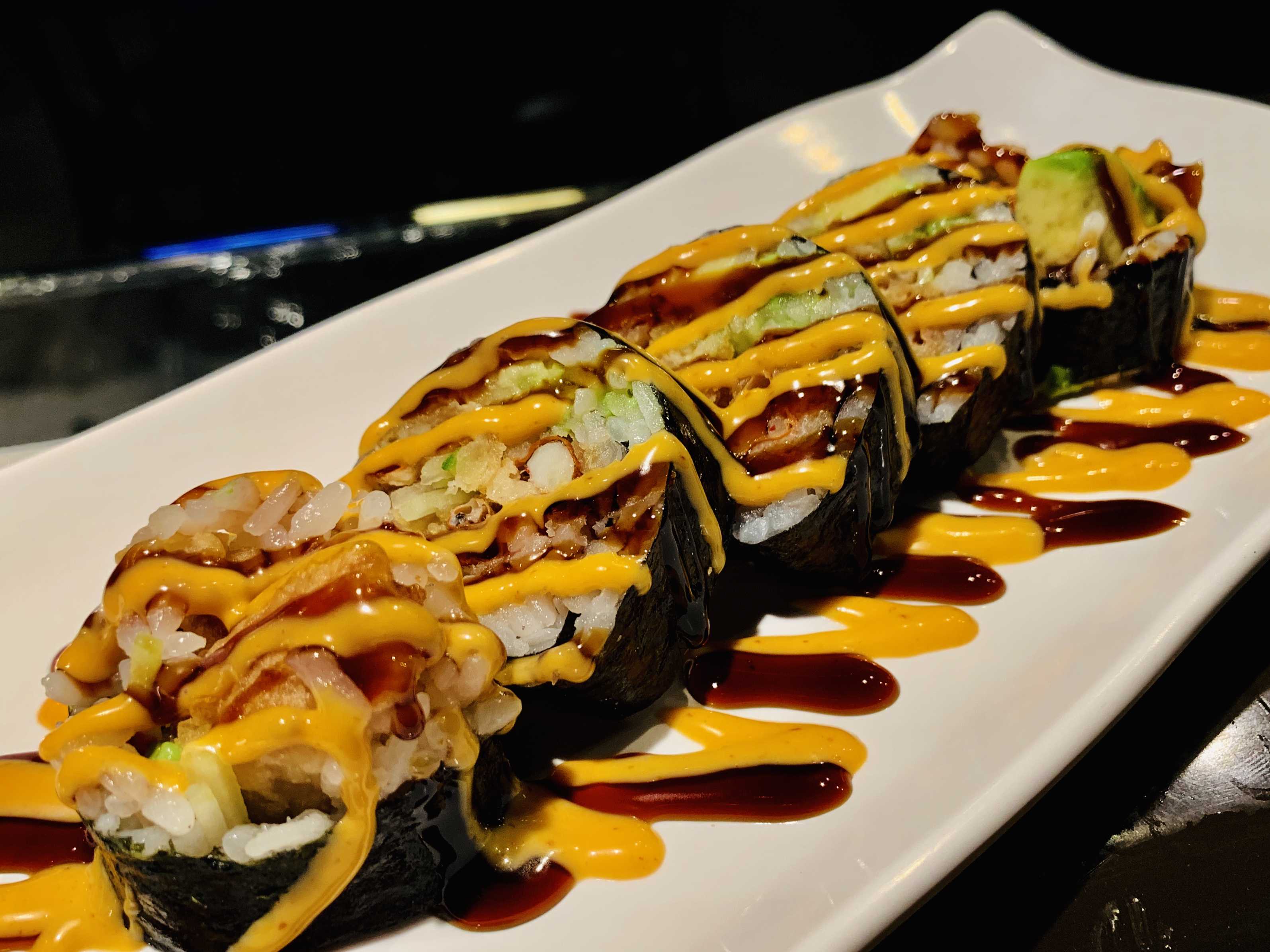 Order S5. Jumbo Spider Special Roll food online from Sushi Club store, Fishers on bringmethat.com