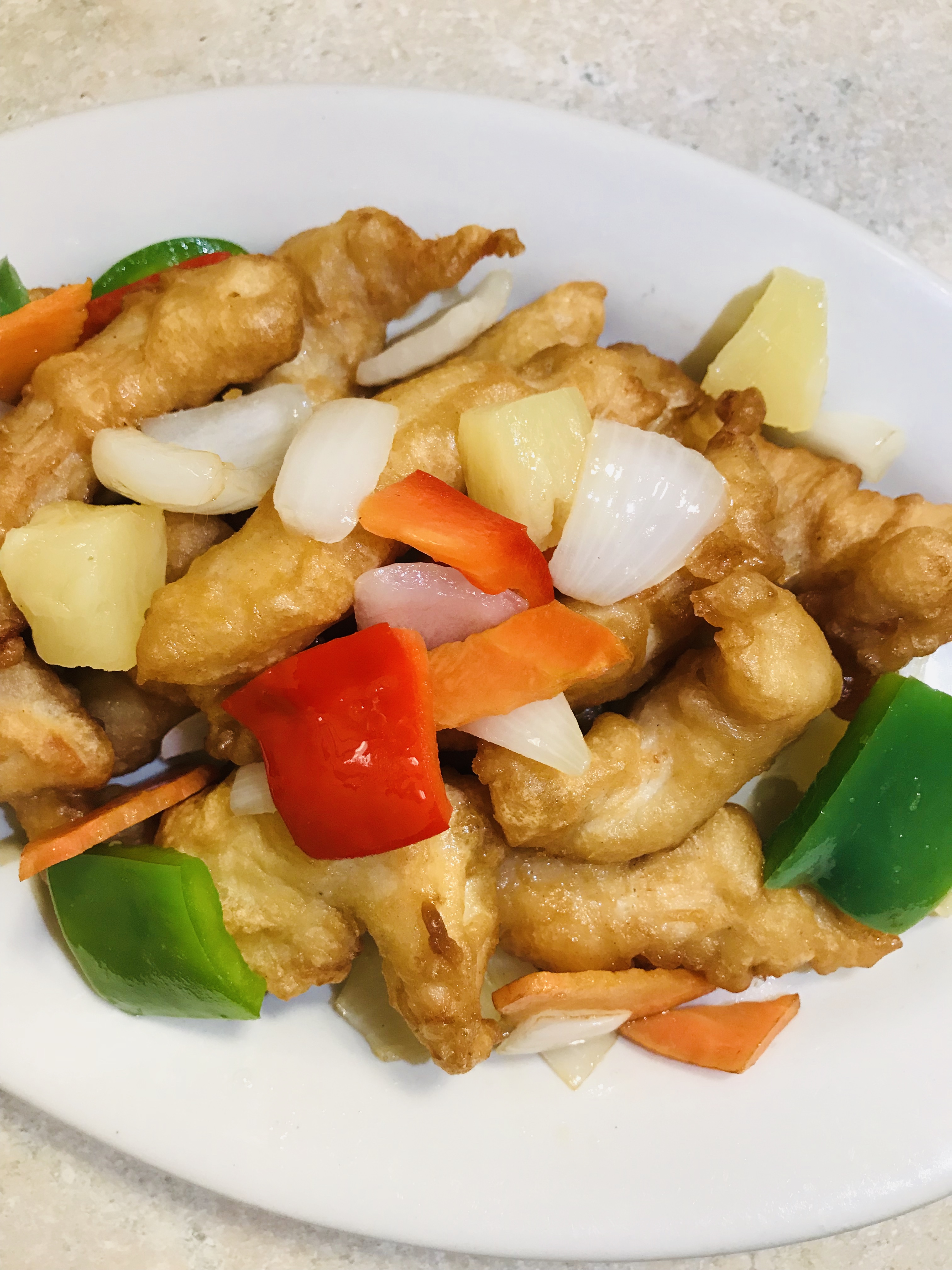Order P12. Sweet and Sour Chicken food online from China Island store, Mansfield on bringmethat.com