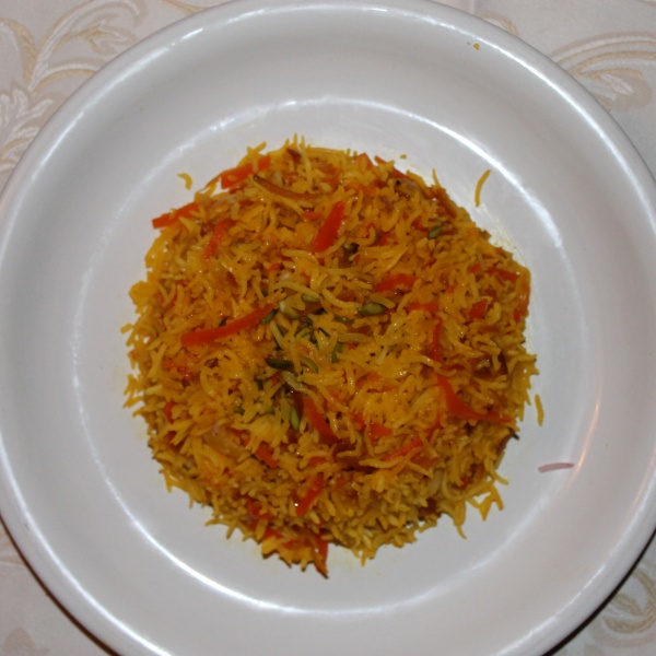 Order Shirin Polo with Chicken food online from Rose Persian Restaurant store, Teaneck on bringmethat.com