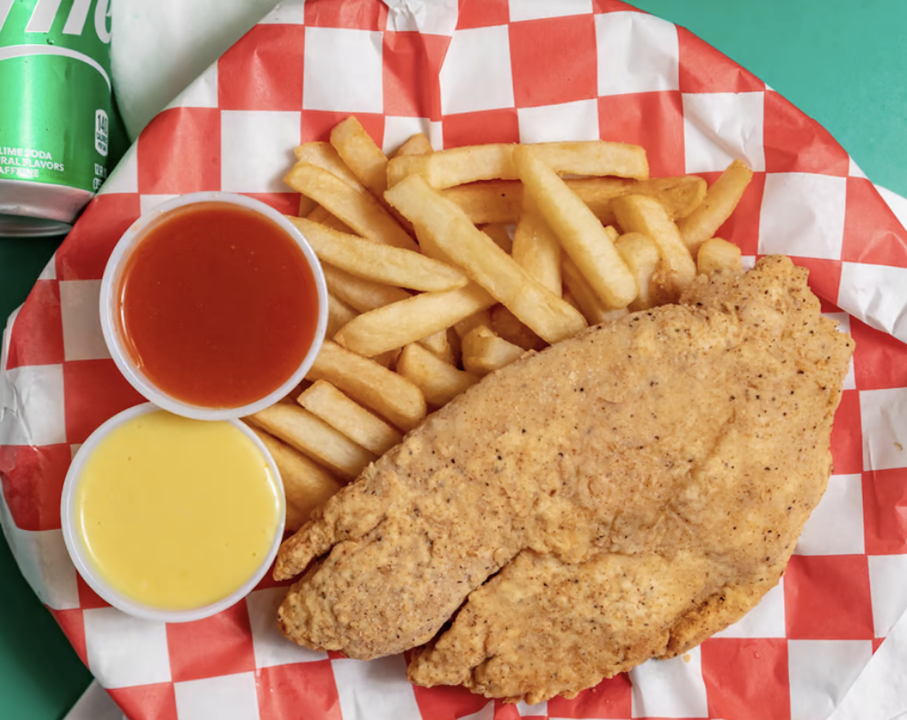 Order Fish Basket with Fries and Drink food online from Chick-N Grille store, Pittsburgh on bringmethat.com